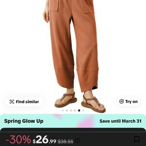Women's Wide-Leg Cropped Lounge Pants - Rust